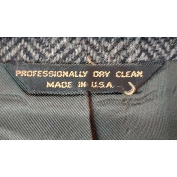 Men's Lacrosse Gray Herringbone Jacket Tailored Blazer Made in the USA Macon GA - Picture 8 of 9